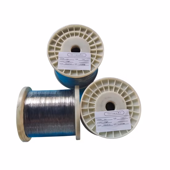 Fio de titânio ASTM B863 Gr1 Gr2 Gr5 Fio de solda de titânio Fio de aço de titânio para pesca