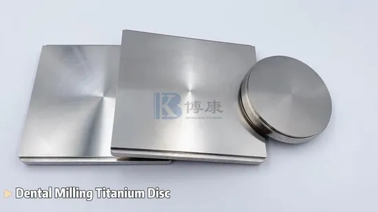Disco de titânio Gr23 ASTM F136 para fresamento de próteses dentárias e pontes